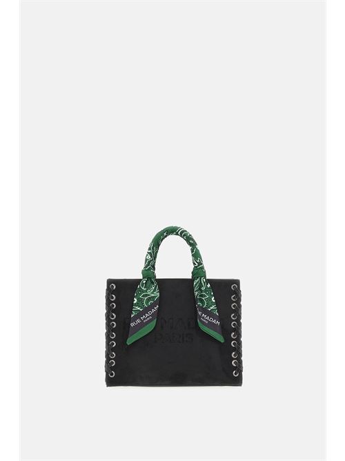 Borsa donna in eco-camoscio colore black RUE MADAM PARIS | APACHE MINI TOTESUEDE BLACK